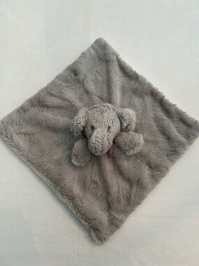 Gray Plush Elephant Lovey Blanket